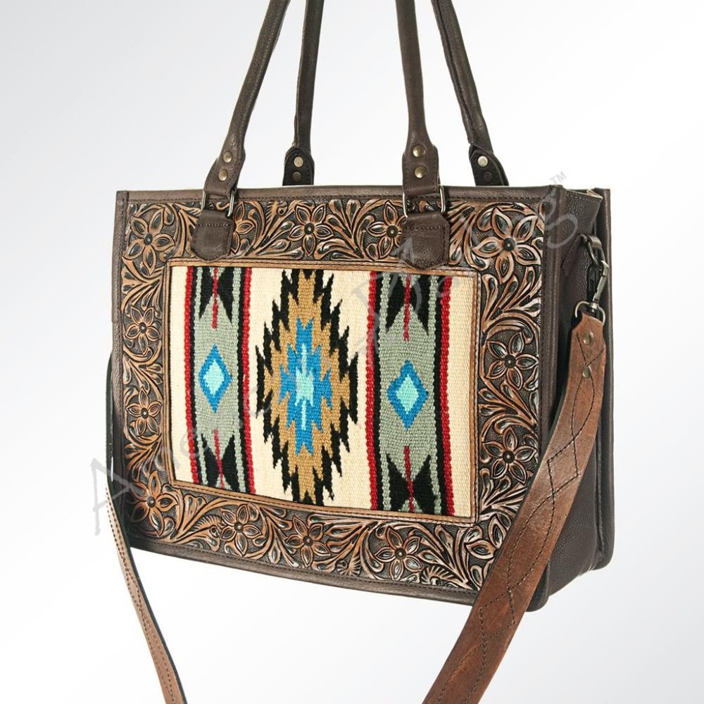 American Darling Leather Laptop Bag Tote 12x16x5"